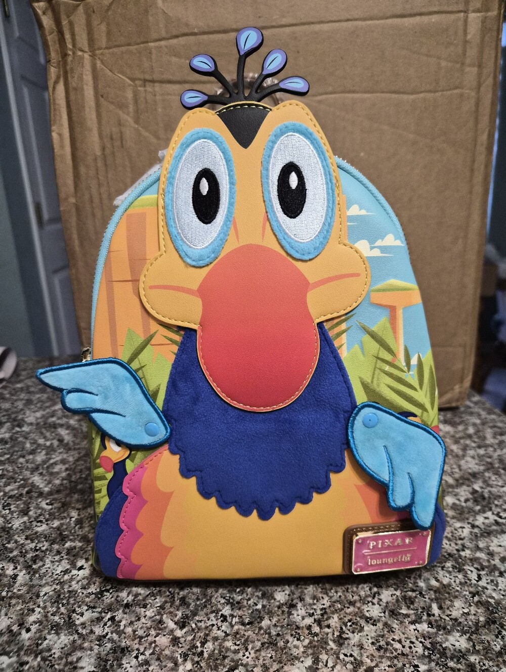 Loungefly Pixar Kevin Bird Mini Backpack - Blue, Yellow, Orange, Pink